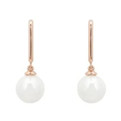 Latelita Square Hoop & Pearl Earring Rosegold -Ornavique Sales square hoop pearl earring rosegold 129479