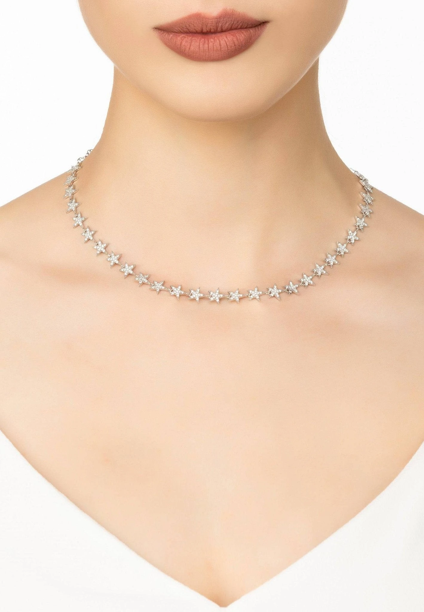 Latelita Star Strand Choker Necklace Silver 2 Latelita Star Strand Choker Necklace Silver - Image 2