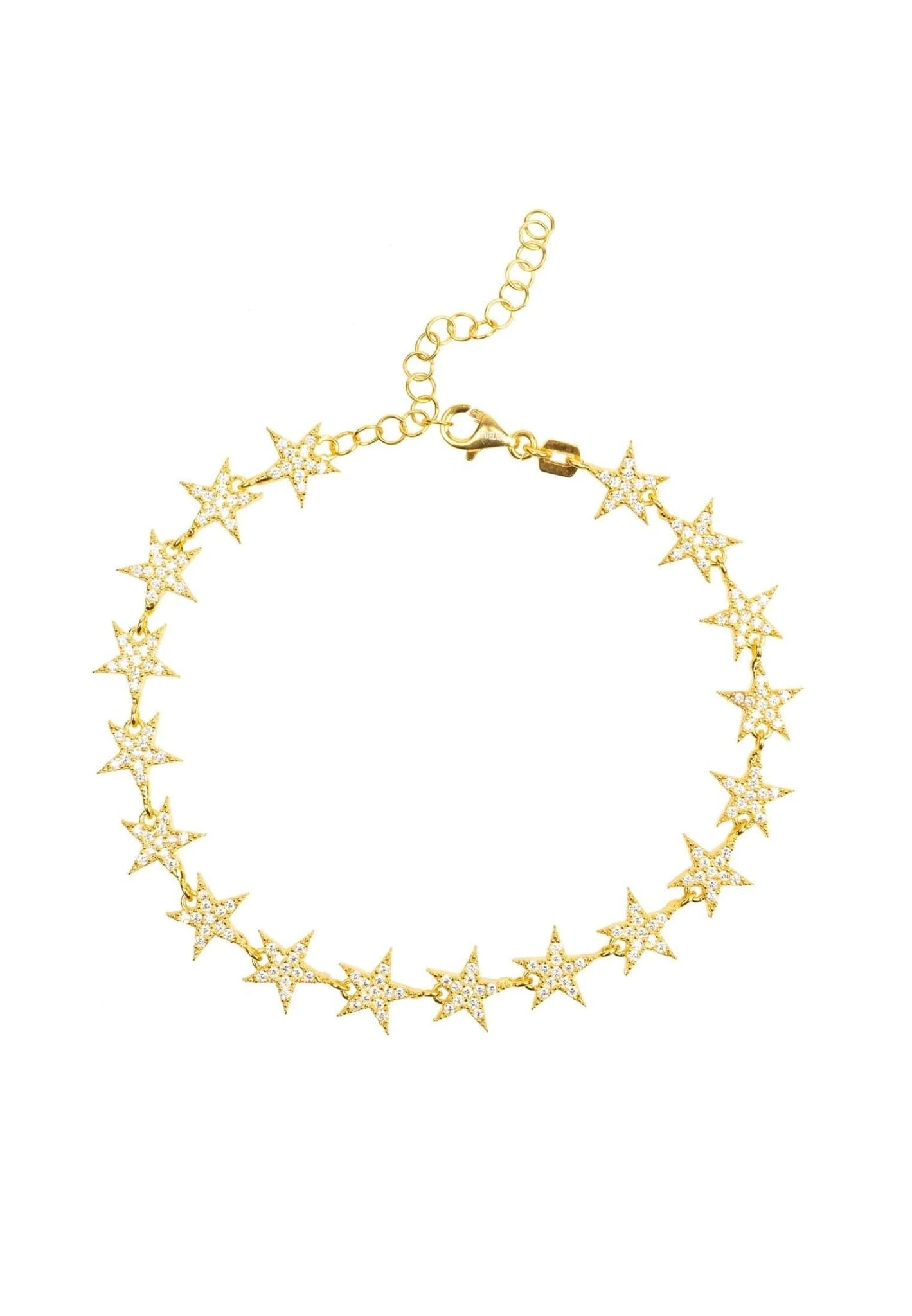 Latelita Star Strand Tennis Bracelet Gold 1 Latelita Star Strand Tennis Bracelet Gold