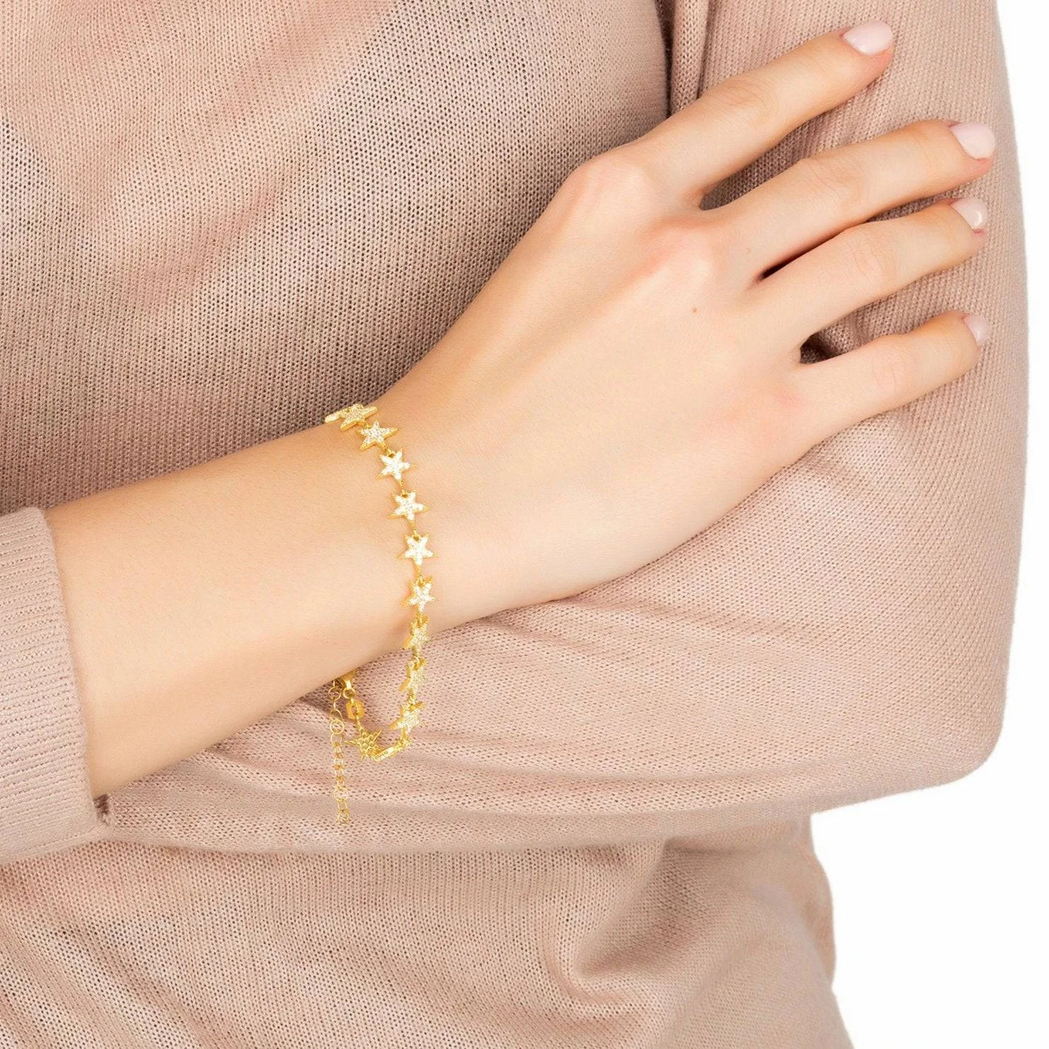 Latelita Star Strand Tennis Bracelet Gold 2 Latelita Star Strand Tennis Bracelet Gold - Image 2