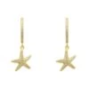 Latelita Starfish Sparkling Hoop Earrings Gold