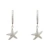 Latelita Starfish Sparkling Hoop Earrings Silver