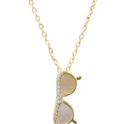 Latelita Sunglasses Mother Of Pearl Necklace Gold