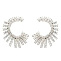 Latelita Sweeping Arc Hoop Earrings Silver