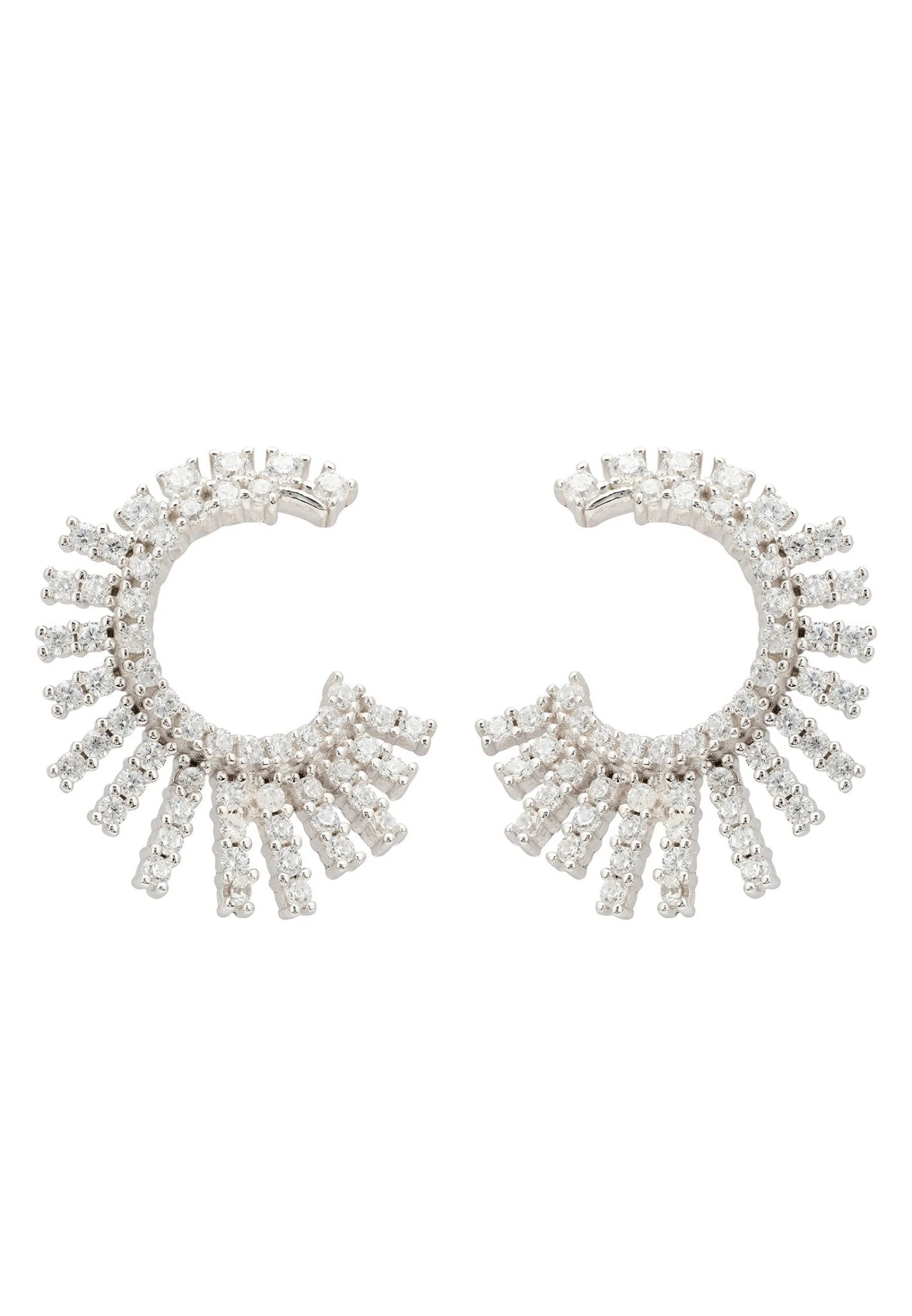 Latelita Sweeping Arc Hoop Earrings Silver 1 Latelita Sweeping Arc Hoop Earrings Silver