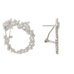 Latelita Sweeping Freesia Flower Hoops Silver -Ornavique Sales sweeping freesia flower hoops silver 564952