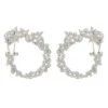 Latelita Sweeping Freesia Flower Hoops Silver