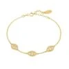 Latelita Triple Elliptical Eyes Bracelet Gold