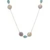 Latelita Turin 120Cm Long Pearl And Blue Topaz Necklace Silver