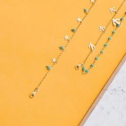 Latelita Turquoise Cactus Double Strand Bracelet Gold 8 Latelita Turquoise Cactus Double Strand Bracelet Gold -Ornavique Sales turquoise cactus double strand bracelet gold 180788