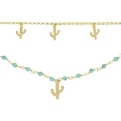 Latelita Turquoise Cactus Double Strand Bracelet Gold 7 Latelita Turquoise Cactus Double Strand Bracelet Gold -Ornavique Sales turquoise cactus double strand bracelet gold 466901