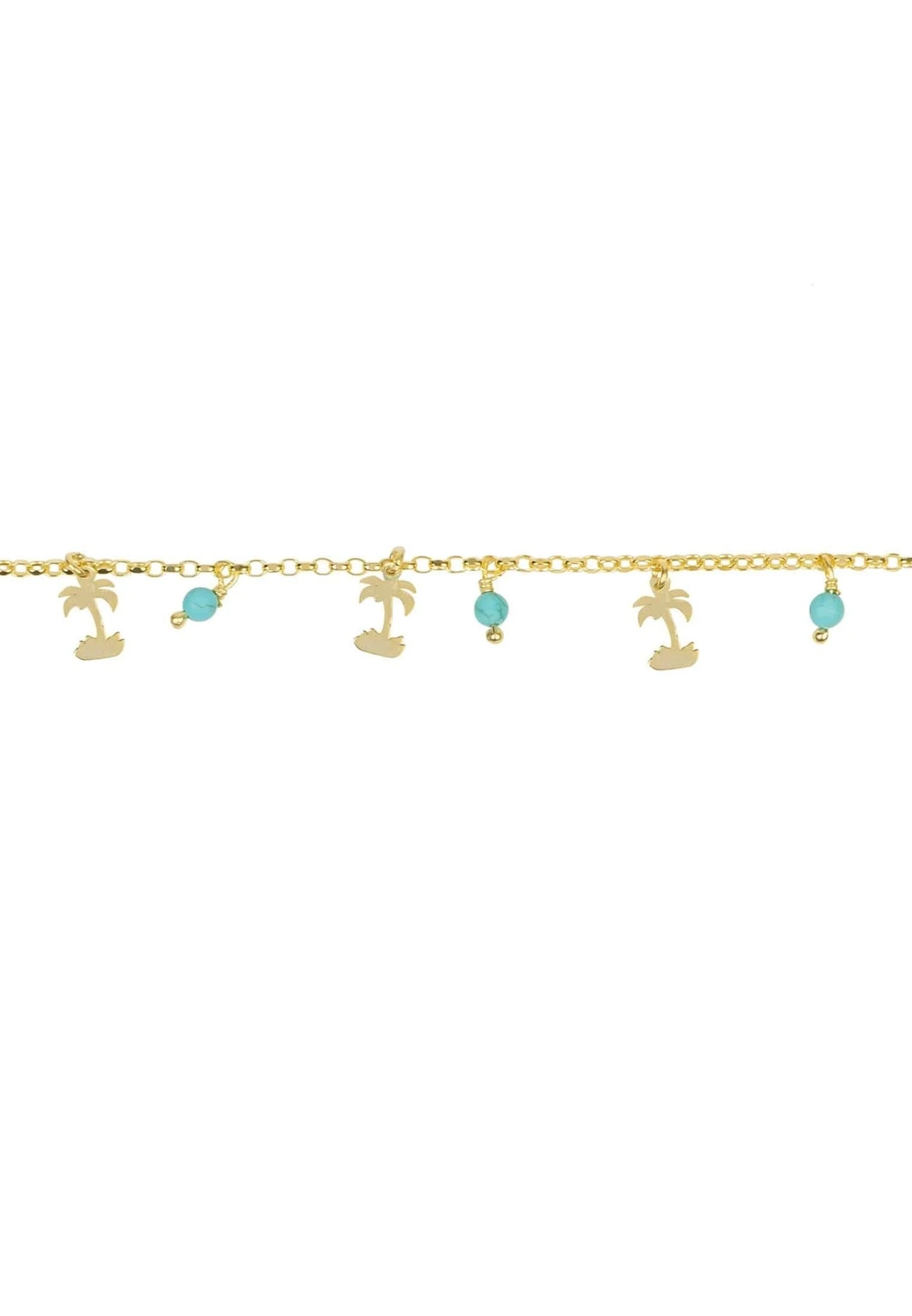 Latelita Turquoise Palm Tree Gemstone Bracelet Gold 3 Latelita Turquoise Palm Tree Gemstone Bracelet Gold - Image 3