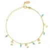 Latelita Turquoise Palm Tree Gemstone Bracelet Gold