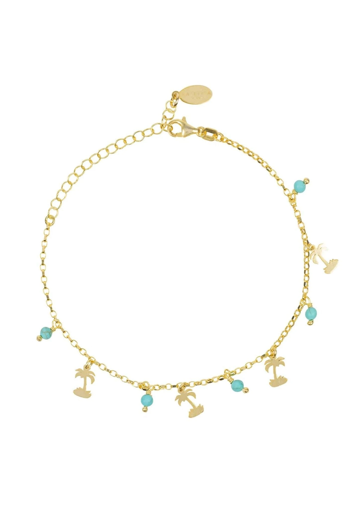 Latelita Turquoise Palm Tree Gemstone Bracelet Gold 1 Latelita Turquoise Palm Tree Gemstone Bracelet Gold