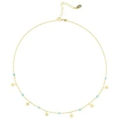Latelita Turquoise Star Choker Necklace Gold 7 Latelita Turquoise Star Choker Necklace Gold -Ornavique Sales turquoise star choker necklace gold 377919