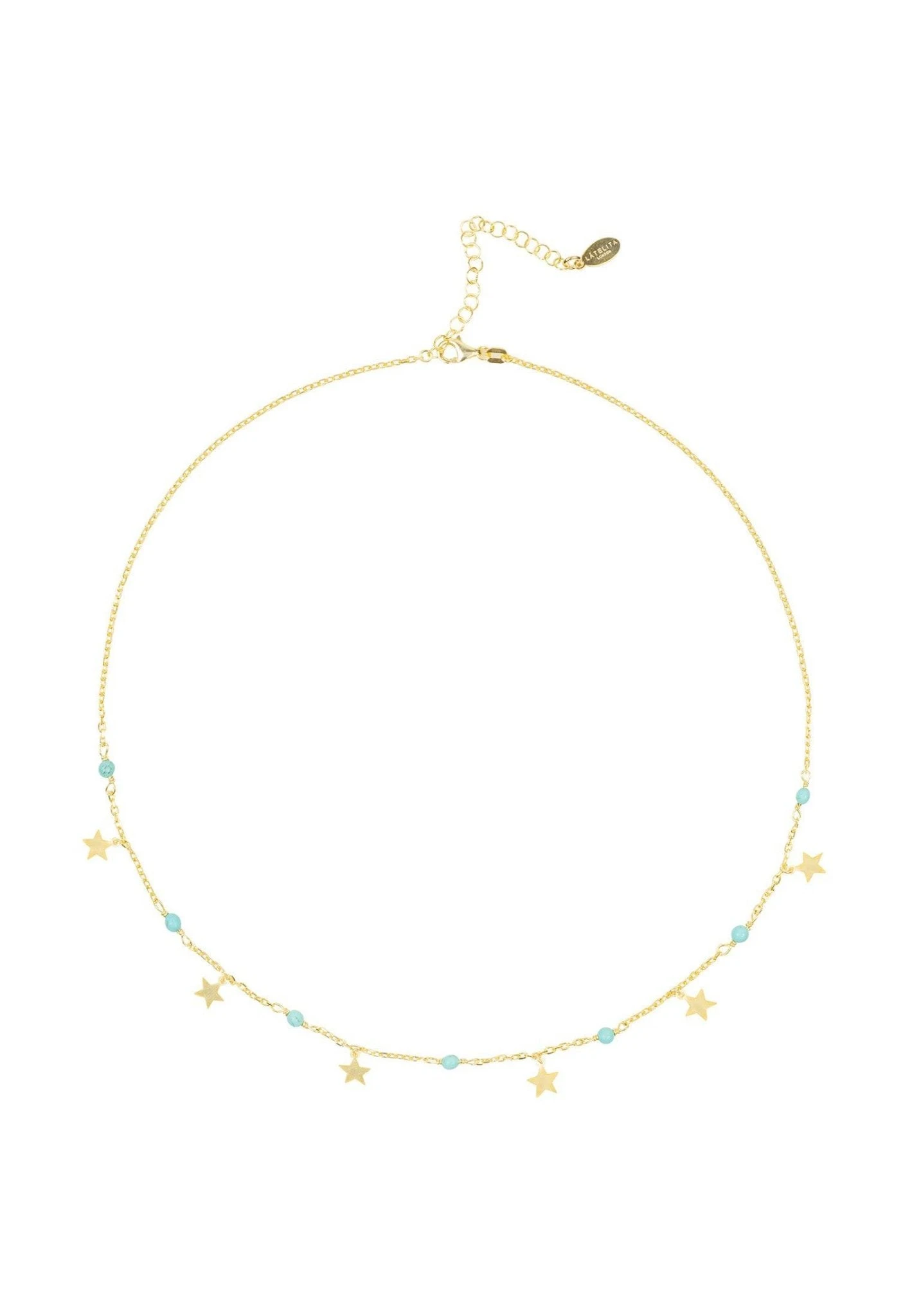 Latelita Turquoise Star Choker Necklace Gold 3 Latelita Turquoise Star Choker Necklace Gold - Image 3