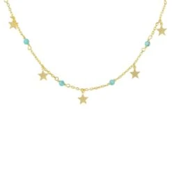Latelita Turquoise Star Choker Necklace Gold