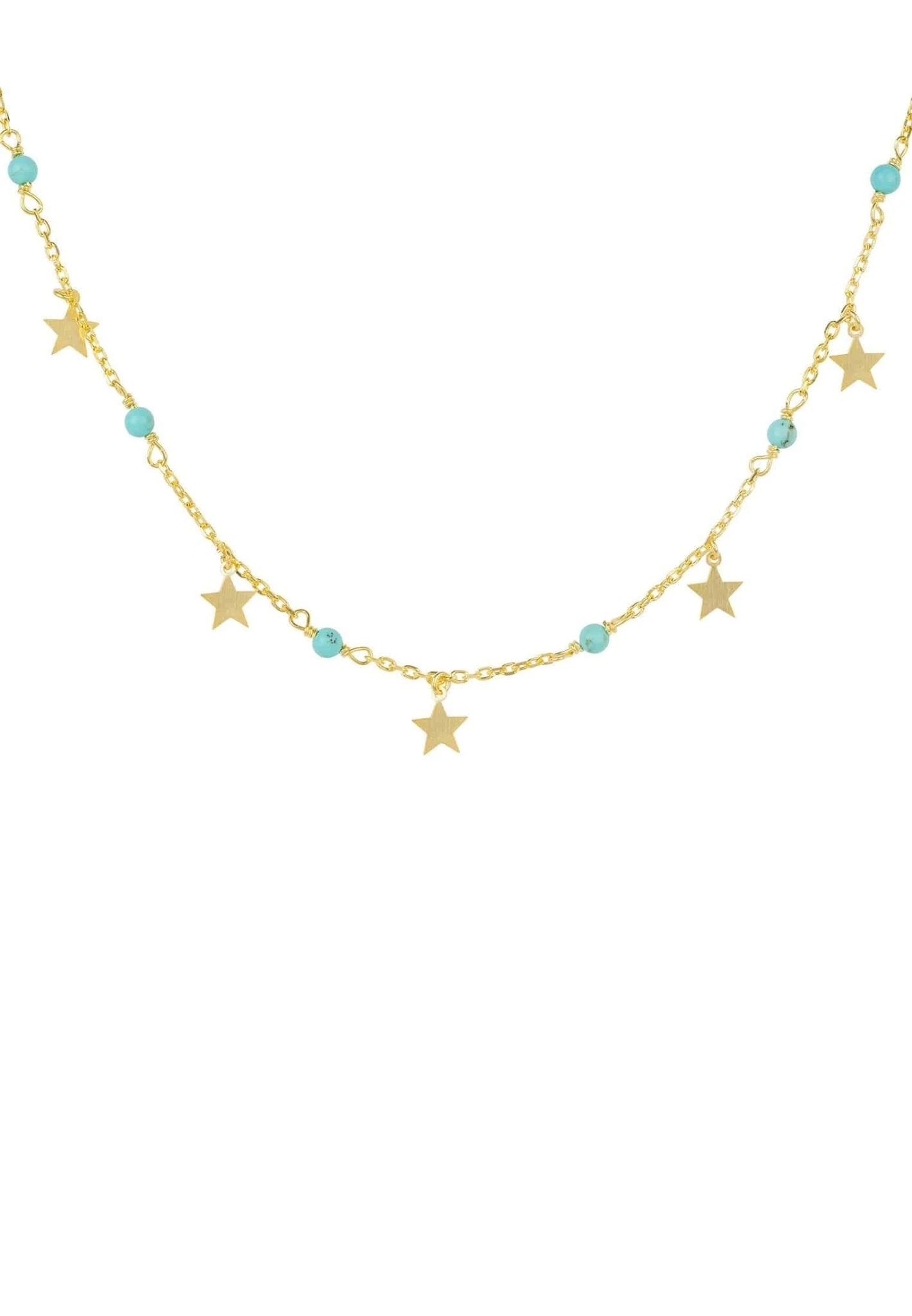 Latelita Turquoise Star Choker Necklace Gold 1 Latelita Turquoise Star Choker Necklace Gold