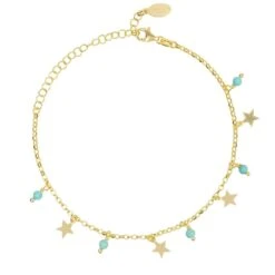 Latelita Turquoise Star Gemstone Bracelet Gold