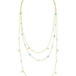 Latelita Turquoise Star Multi Strand Gemstone Necklace Gold 7 Latelita Turquoise Star Multi Strand Gemstone Necklace Gold -Ornavique Sales turquoise star multi strand gemstone necklace gold 248191