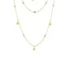 Latelita Turquoise Star Multi Strand Gemstone Necklace Gold