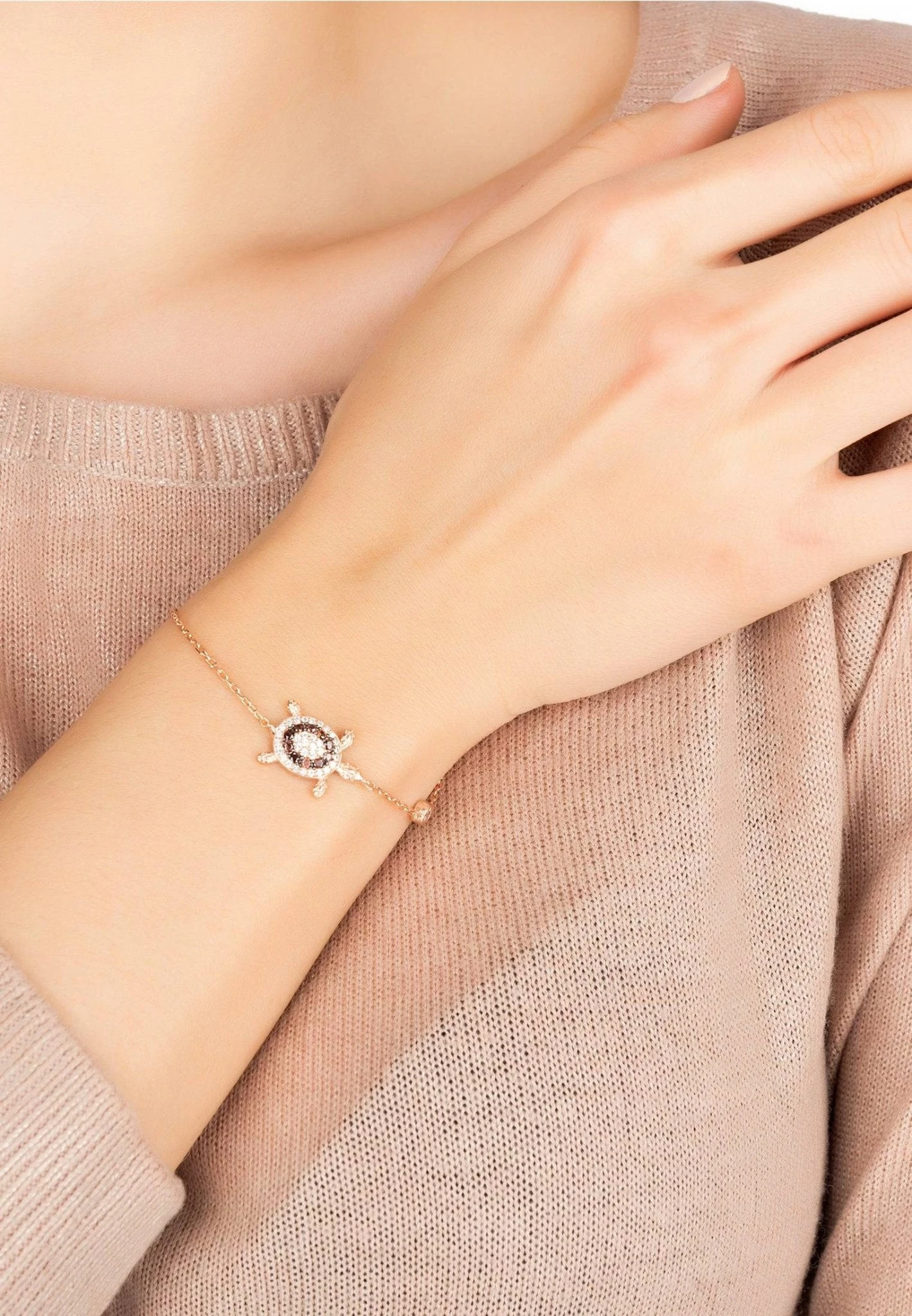 Latelita Turtle Chocolate Bracelet Pink Rosegold 2 Latelita Turtle Chocolate Bracelet Pink Rosegold - Image 2
