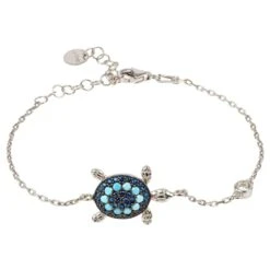 Latelita Turtle Turquoise Blue Bracelet Silver