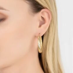 Latelita Twisted Creole Hoop Earrings Gold -Ornavique Sales twisted creole hoop earrings gold 162879
