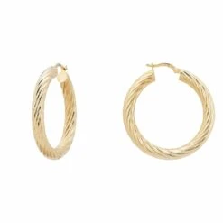 Latelita Twisted Creole Hoop Earrings Gold