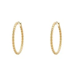 Latelita Twisted Flax Large Hoop Earrings Gold -Ornavique Sales twisted flax large hoop earrings gold 911219