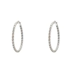 Latelita Twisted Flax Large Hoop Earrings Silver -Ornavique Sales twisted flax large hoop earrings silver 922124