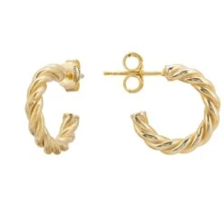 Latelita Twisted Rope Hoop Earrings Gold