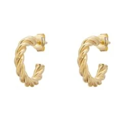 Latelita Twisted Rope Hoop Earrings Gold -Ornavique Sales twisted rope hoop earrings gold 940022