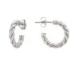 Latelita Twisted Rope Hoop Earrings Silver