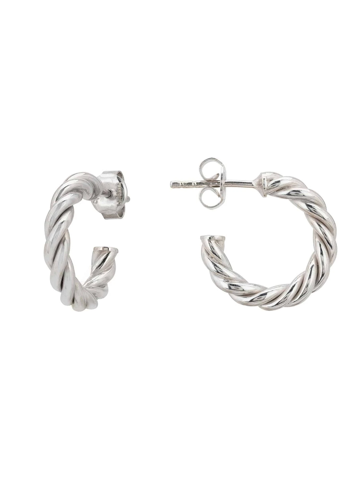 Latelita Twisted Rope Hoop Earrings Silver 1 Latelita Twisted Rope Hoop Earrings Silver