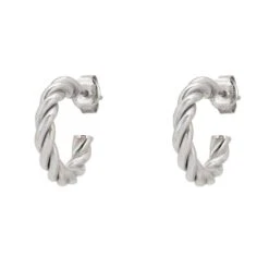 Latelita Twisted Rope Hoop Earrings Silver 6 Latelita Twisted Rope Hoop Earrings Silver -Ornavique Sales twisted rope hoop earrings silver 908213