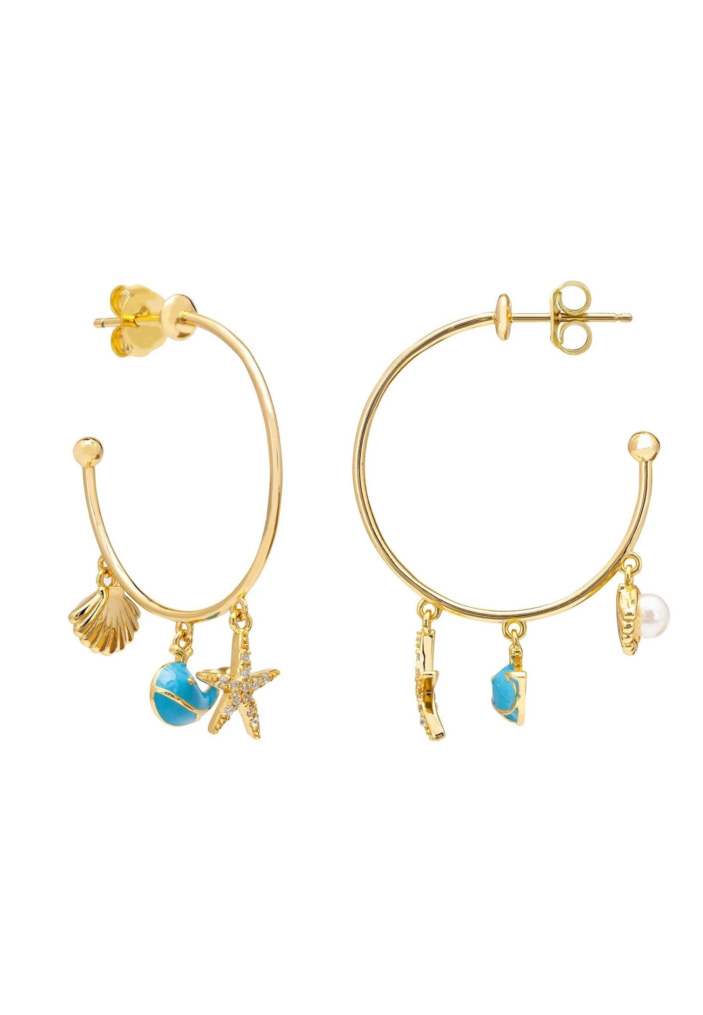 Latelita Under The Sea Hoop Earrings Gold 3 Latelita Under The Sea Hoop Earrings Gold - Image 3