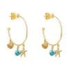 Latelita Under The Sea Hoop Earrings Gold