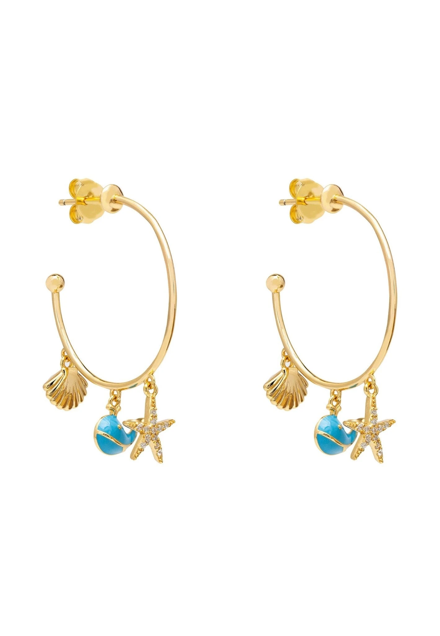 Latelita Under The Sea Hoop Earrings Gold 1 Latelita Under The Sea Hoop Earrings Gold
