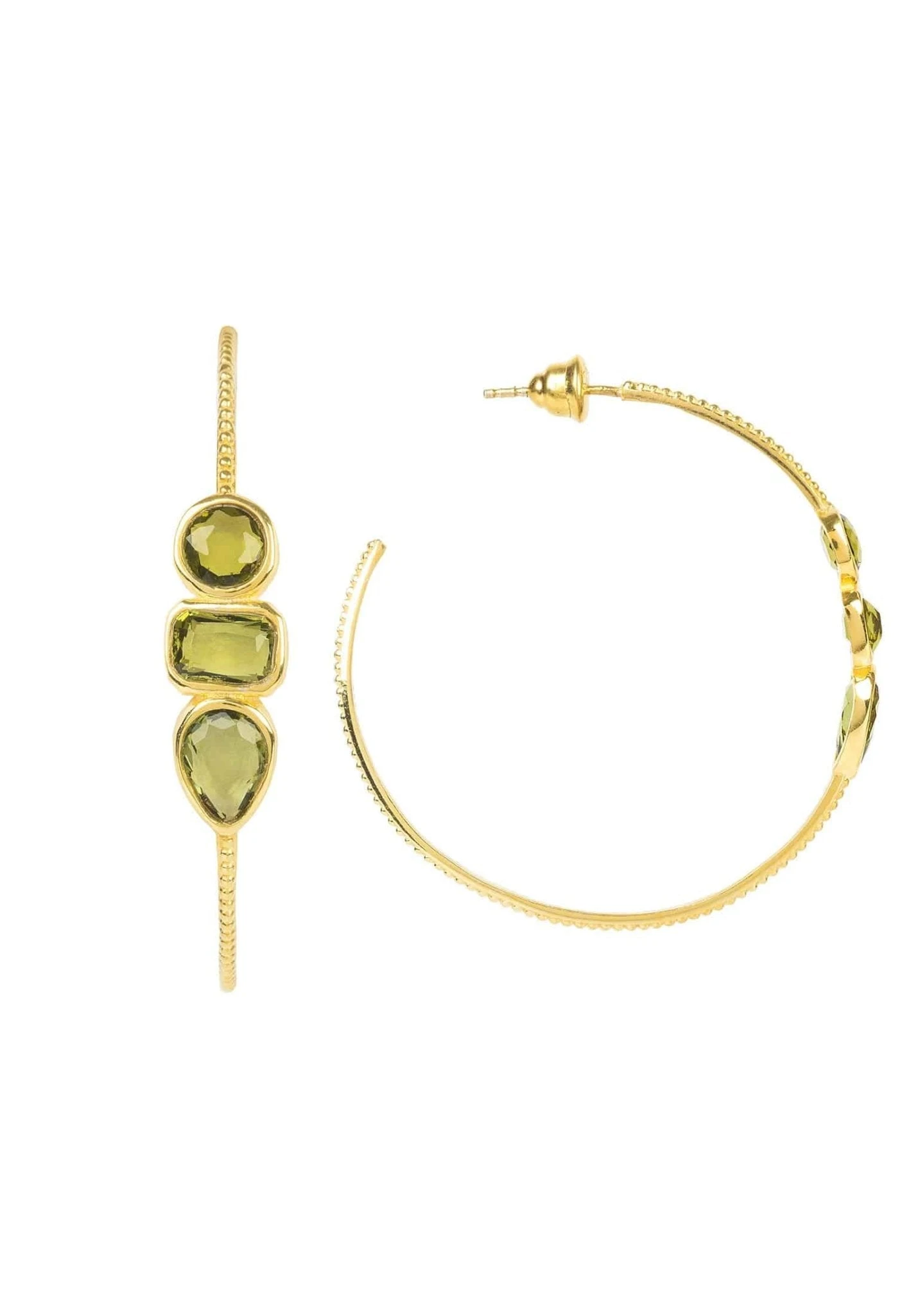 Latelita Venice Gemstone Hoop Earring Gold Peridot 3 Latelita Venice Gemstone Hoop Earring Gold Peridot - Image 3
