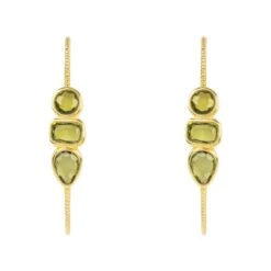 Latelita Venice Gemstone Hoop Earring Gold Peridot