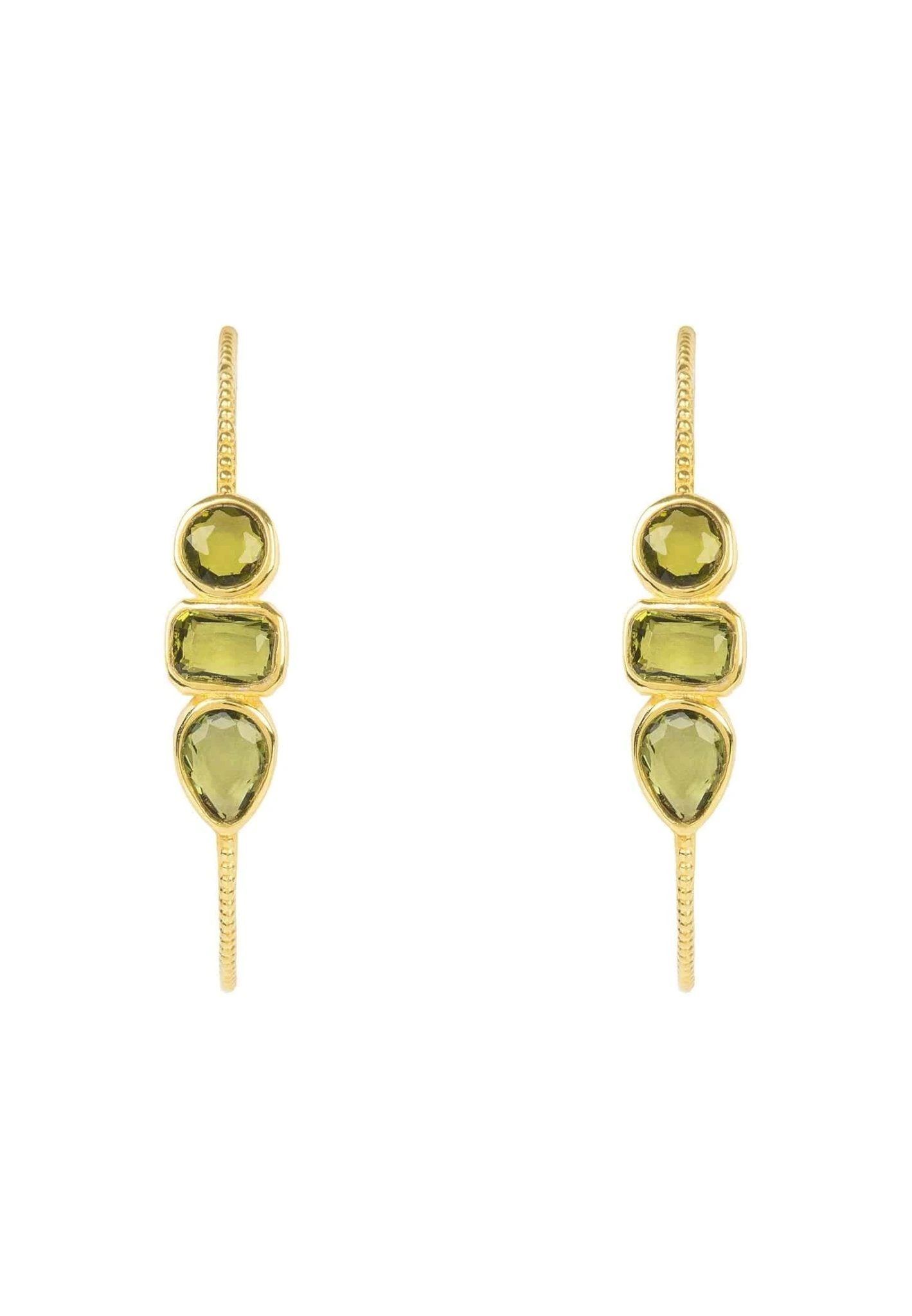 Latelita Venice Gemstone Hoop Earring Gold Peridot 1 Latelita Venice Gemstone Hoop Earring Gold Peridot