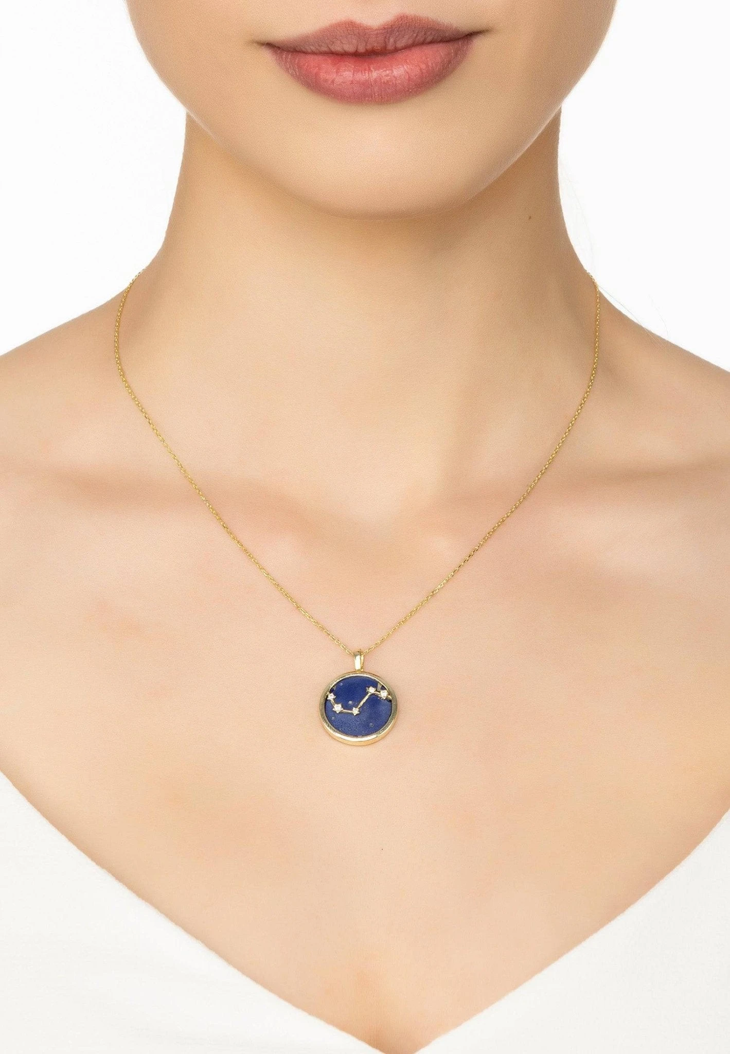 Latelita Zodiac Lapis Lazuli Gemstone Star Constellation Pendant Necklace Gold Aries 2 Latelita Zodiac Lapis Lazuli Gemstone Star Constellation Pendant Necklace Gold Aries - Image 2