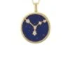 Latelita Zodiac Lapis Lazuli Gemstone Star Constellation Pendant Necklace Gold Cancer