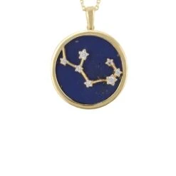 Latelita Zodiac Lapis Lazuli Gemstone Star Constellation Pendant Necklace Gold Sagittarius