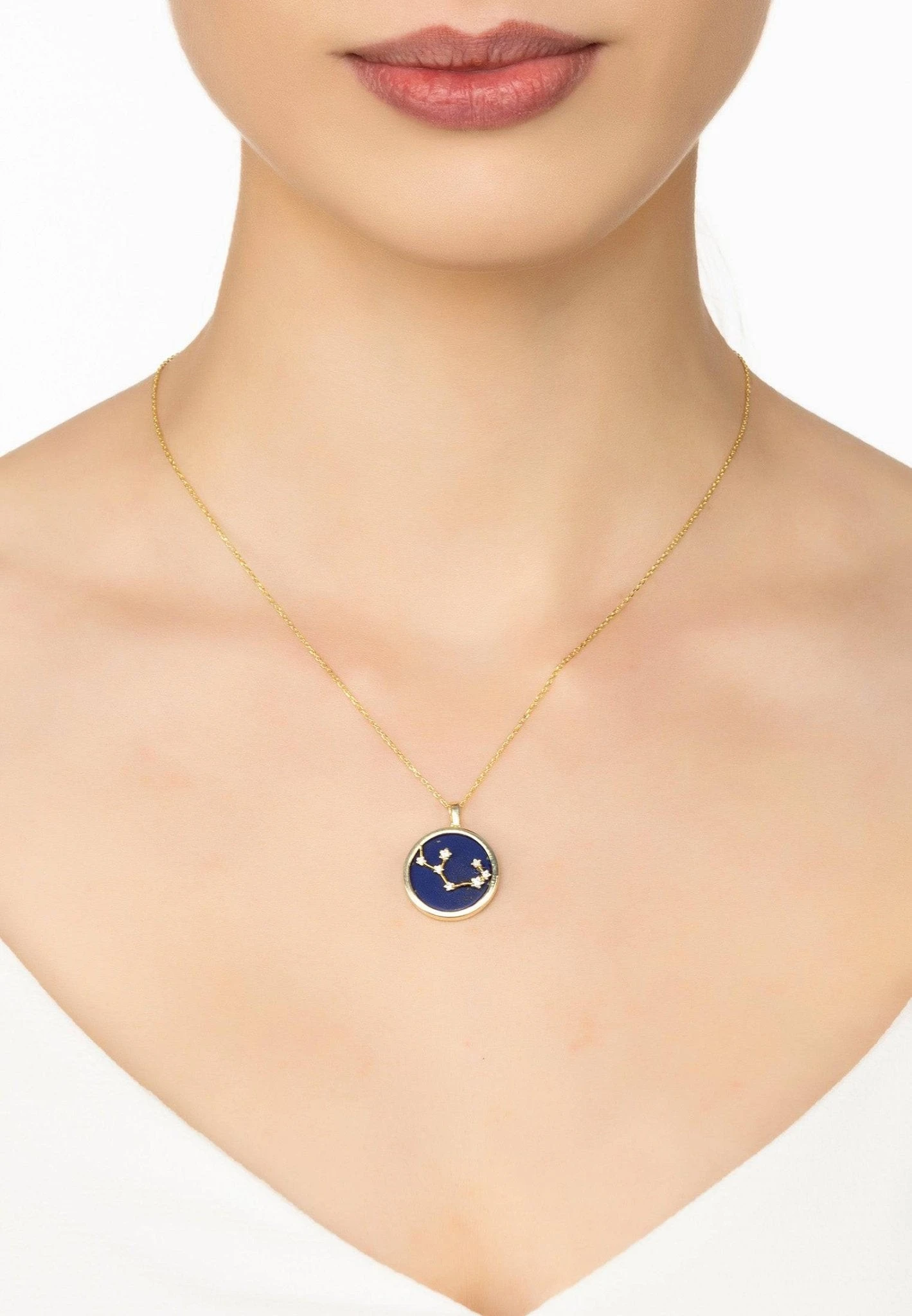 Latelita Zodiac Lapis Lazuli Gemstone Star Constellation Pendant Necklace Gold Sagittarius 2 Latelita Zodiac Lapis Lazuli Gemstone Star Constellation Pendant Necklace Gold Sagittarius - Image 2