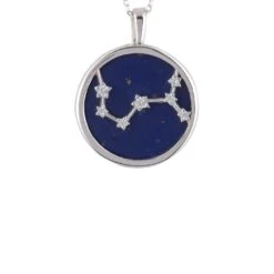 Latelita Zodiac Lapis Lazuli Gemstone Star Constellation Pendant Necklace Silver Scorpio