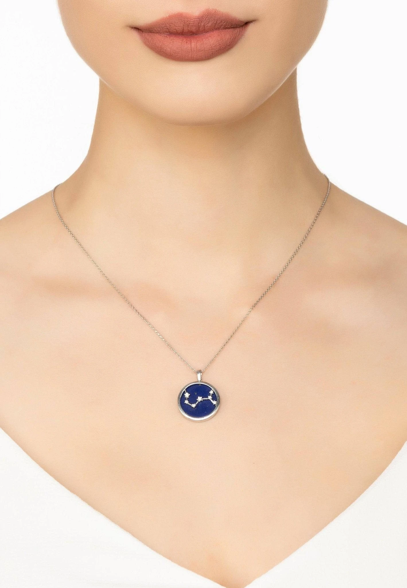 Latelita Zodiac Lapis Lazuli Gemstone Star Constellation Pendant Necklace Silver Scorpio 2 Latelita Zodiac Lapis Lazuli Gemstone Star Constellation Pendant Necklace Silver Scorpio - Image 2