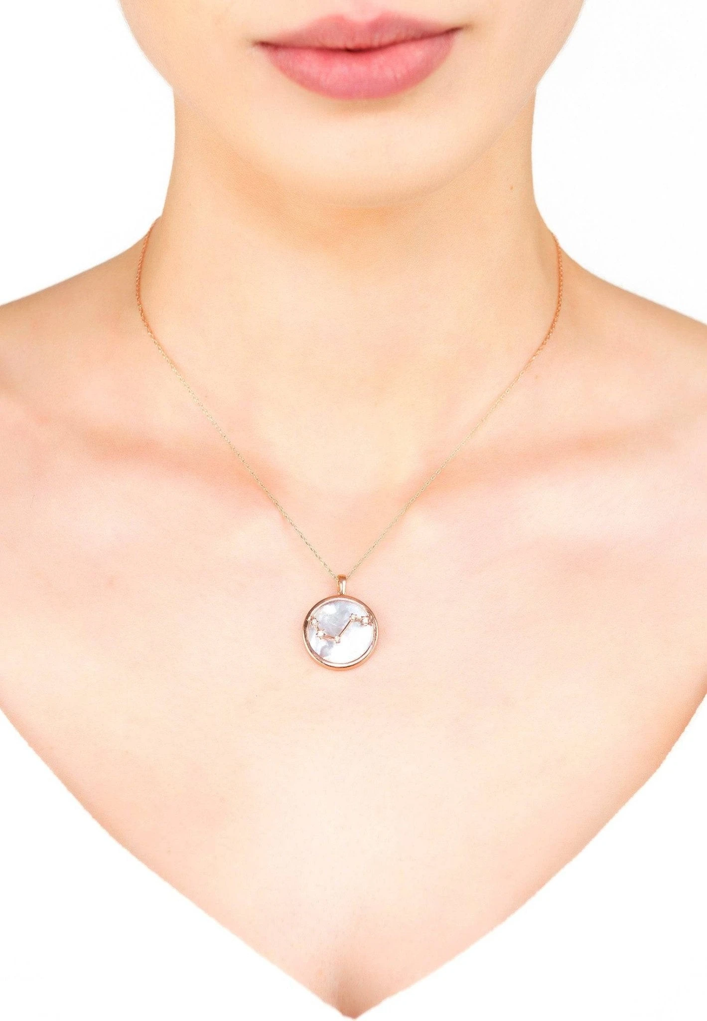 Latelita Zodiac Mother Of Pearl Gemstone Star Constellation Pendant Necklace Aries 3 Latelita Zodiac Mother Of Pearl Gemstone Star Constellation Pendant Necklace Aries - Image 3