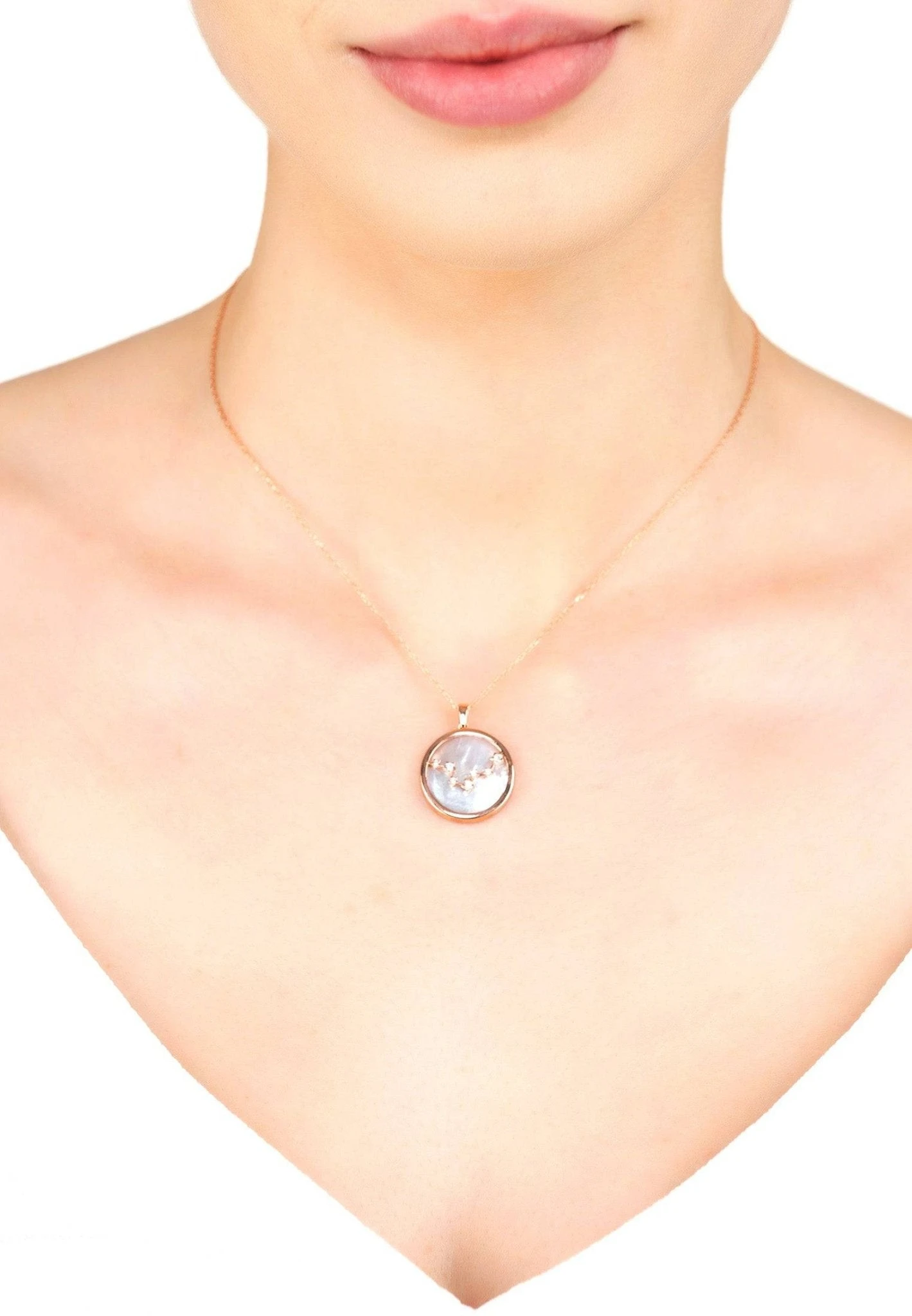 Latelita Zodiac Mother Of Pearl Gemstone Star Constellation Pendant Necklace Pisces 3 Latelita Zodiac Mother Of Pearl Gemstone Star Constellation Pendant Necklace Pisces - Image 3